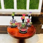 Set of 3 Metal Musician Sardar Decorative Showpiece Table Decor Home Decor Musician Tabletop Showpiece Gift Item Multicolour (Each Size 5x7 Inch) - Image 6
