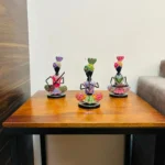 Set of 3 Metal Musician Sardar Decorative Showpiece Table Decor Home Decor Musician Tabletop Showpiece Gift Item Multicolour (Each Size 5x7 Inch)