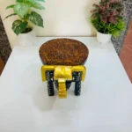 Handpainted Wooden Elephant Stool Multicolor Decorative Figurine Mini Side Table | Indian Ethnic Handicraft for Home & Office Decor - Image 6