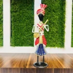 Set of 3 Metal Musician Standing Decorative Sardar White Theme Decorative Showpiece Table Decor Home Decor Musician Tabletop Showpiece Gift Item Multicolour (Size 6x8 Inch) - Image 2
