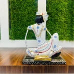 Set of 3 Metal Musician Langa Sardar White Theme Decorative Showpiece Table Decor Home Decor Musician Tabletop Showpiece Gift Item Multicolour (Size 6x8 Inch) - Image 4