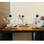 Set of 3 Metal Musician Langa Sardar White Theme Decorative Showpiece Table Decor Home Decor Musician Tabletop Showpiece Gift Item Multicolour (Size 6x8 Inch) - Image 3