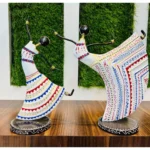 Set of 2 Metal Musician Dancing Lady White Theme Decorative Showpiece Table Decor Home Decor Musician Tabletop Showpiece Gift Item Multicolour (Size 6x11 Inch) - Image 3