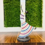 Set of 2 Metal Musician Dancing Lady White Theme Decorative Showpiece Table Decor Home Decor Musician Tabletop Showpiece Gift Item Multicolour (Size 6x11 Inch) - Image 4