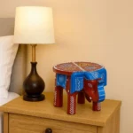 Multicolor Handpainted Wooden Elephant Stool Multicolor Decorative Figurine Mini Side Table | Indian Ethnic Handicraft for Home & Office Decor
