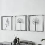 Miracle Craft - Black Metal Flower Wall Art Set of 3 Minimalist Plant Theme Hanging Decor for Living Room Kitchen Bathroom Bedroom Office (Size 16x16 Inch Each) - Image 5