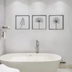 Miracle Craft - Black Metal Flower Wall Art Set of 3 Minimalist Plant Theme Hanging Decor for Living Room Kitchen Bathroom Bedroom Office (Size 16x16 Inch Each) - Image 2