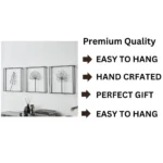 Miracle Craft - Black Metal Flower Wall Art Set of 3 Minimalist Plant Theme Hanging Decor for Living Room Kitchen Bathroom Bedroom Office (Size 16x16 Inch Each) - Image 7