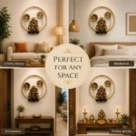 Miracle Craft - Decorative Ganesha Wall Art with Diya Holder Golden Frame Handmade Religious Sculpture for Home Temple Living Room Festive Decoration (Size 15x15 Inch) - Image 6
