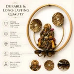 Miracle Craft - Decorative Ganesha Wall Art with Diya Holder Golden Frame Handmade Religious Sculpture for Home Temple Living Room Festive Decoration (Size 15x15 Inch) - Image 3