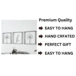 Miracle Craft - Elegant Black Iron Flower Wall Decor Set of 3 Minimalist Botanical Artwork Hanging for Living Space Bathroom Bedroom Office (Size 16x16 Inch Each) - Image 2