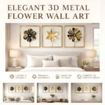 Miracle Craft - Handcrafted Iron Leaf Design Wall Art Set of 3 Multicolor Frames Set Large Abstract Hanging Decor for Living Room Bedroom Kitchen Office - Image 2