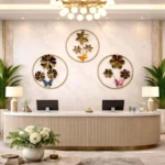 Miracle Craft - Handcrafted Iron Leaf Design Wall Art Set of 3 Multicolor Round Frames Set Large Abstract Hanging Decor for Living Room Bedroom Kitchen Office (Size 16x16 Inch Each)
