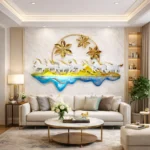 Miracle Craft - Handcrafted Metal Seven Running Horses Wall Art Multicolor Floral Frame Large Decor 50x31 Inch Living Room Office - Image 6