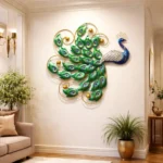 Miracle Craft - Metal Modern Handcrafted Peacock Leaf Wall Art | Multicolor Big Wall Hanging Decor Frame for Living Room Bedroom Office (Size 30X30 Inch)