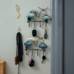 Handpainted Metal Scooter Shaped Key Holder Decorative Multicolor Wall Hanger for Home, Entryway & Office Decor (Size 9x7 Inch)