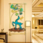 Miracle Craft - Metal Modern Stylish Deer Wall Art Multicolor Wall Hanging Decor Frame for Living Room, Bedroom, Office, Hotel, Home Decoration (Each Size 22x42 inch)