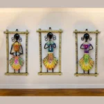 Rajasthani Handmade Musician Wall Decor Frames Handmade Multicolor Metal Showpieces for Living Room & Bedroom Decoration (Set of 3)