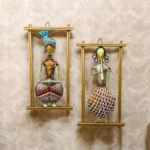 Rajasthani Musician Couple Sardar Doll Wall Decor Frames Multicolor Metal Handmade Showpieces for Living Room & Bedroom Decoration (Set of 2) - Image 4