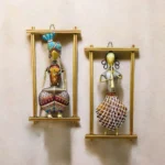 Rajasthani Musician Couple Sardar Doll Wall Decor Frames Multicolor Metal Handmade Showpieces for Living Room & Bedroom Decoration (Set of 2) - Image 3