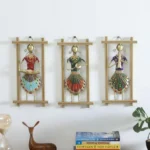 Set of 3 Rajasthani Handmade Musician Wall Decor Frames Handmade Multicolor Metal Showpieces for Living Room & Bedroom Decoration