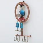 Rajasthani Handpainted Musician Doll Key Holder Decorative Metal Wall Hanger with 4 Hooks, Multicolor Art for Home, Entryway & Office Decor - Image 3