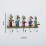 Handpainted Metal Sardar Musician Key Holder Decorative Wall Hanger with 5 Hooks, Multicolor Art for Home, Entryway & Office Decor - Image 5