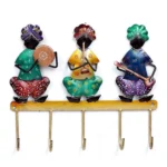 Handpainted Metal Musician Key Holder Decorative Wall Hanger with 5 Hooks, Multicolor Art for Home, Entryway & Office Decor - Image 3