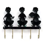 Handpainted Metal Musician Key Holder Decorative Wall Hanger with 5 Hooks, Multicolor Art for Home, Entryway & Office Decor - Image 4