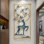 Handcrafted Metal Modern Deer Leaf Wall Sculpture Multicolor Unique Modern Accent for Stylish Interiors Wall Art for Home Decor, Living Room, Bedroom & Office (Size 24x42 inch)