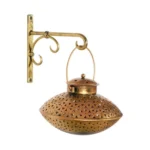 Iron Degchi Dhoop Holder and Tea Light Holder for Home and Pooja Room Decor with Wall Hanging Stand and Brass Bells (8(L) x 8(B) x (H) inches, Antique Golden Brown). - Image 7