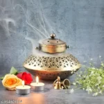 Iron Degchi Dhoop Holder and Tea Light Holder for Home and Pooja Room Decor with Wall Hanging Stand and Brass Bells (8(L) x 8(B) x (H) inches, Antique Golden Brown). - Image 8
