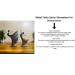 Metal Multicolor Rajasthani Musician Dancing Doll Showpiece, Table Decorative Items for Home, Antique Gift Items, Tv Unit Showpiece, Home Decoration Items (Set of 2) - Image 4