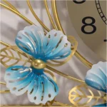 Metal Peacock Leaf Wall Clock – Multicolor Floral Metal Wall Art - Image 6